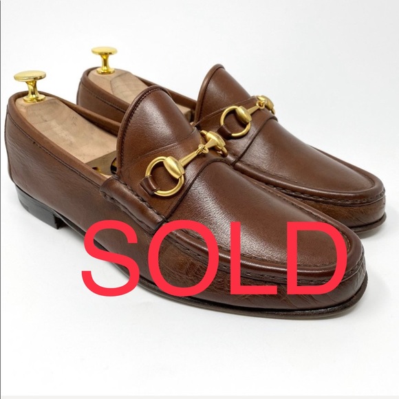 Gucci Other - GUCCI Brown Leather Gold Bit Luxury Loafer